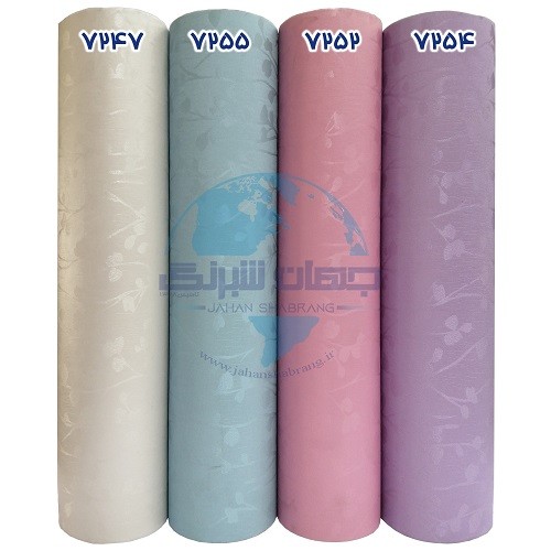 طرح‏ ‏کاغذ‏ ‏دیواری صورتی برجسته مات‏ ‏یورو دکور‏ ‏‏کد ‏7252