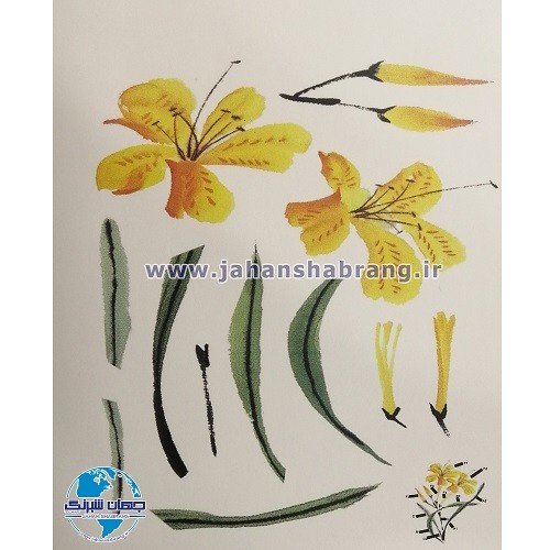 استیکر تزئینی گل لیلیوم زرد کد 044