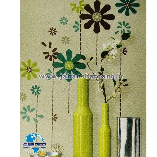 استیکر تزئینی گل‌های کامپیوتری سبز کد 008