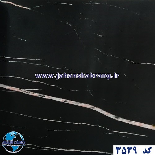 دکوری‏ ‏طرح‏ ‏سنگ‏ ساده مات مشکی رگه سفید آجری یورو دکور ‏‏کد 3539
