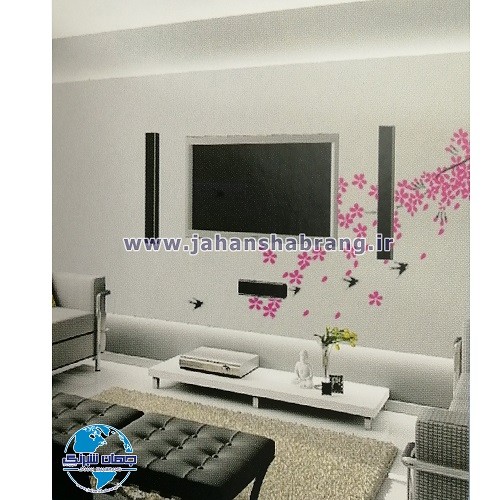 استیکر تزئینی درخت بهاری و پرستو کد 068