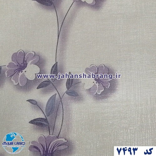 طرح‏ ‏کاغذ‏ ‏دیواری گل بنفش برجسته مات‏ ‏یورو دکور‏ ‏‏کد ‏7493