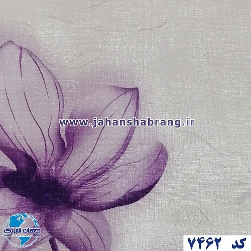 طرح‏ ‏کاغذ‏ ‏دیواری‏ گل بنفش برجسته ‏‏مات‏ ‏یورو دکور‏ ‏‏کد ‏7462