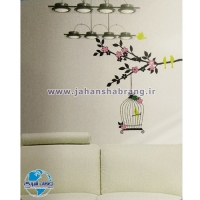 استیکر تزئینی شکوفه و قفس کد 070