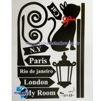 استیکر تزئینی گربه کد 093