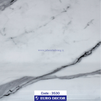 دکوری‏ ‏طرح‏ ‏سنگ‏ هایگلاس سفید رگه طوسی یورودکور ‏‏کد 3530