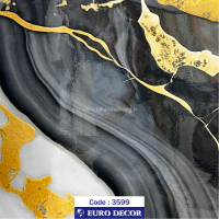 دکوری سنگ هایگلاس مشکی - طلایی یورو دکور‏ ‏‏کد 3599