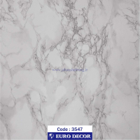 دکوری‏ ‏طرح‏ ‏سنگ‏ سفید مرمری رگه طوسی مات‏ ‎‏یورودکور ‏‏کد 3547