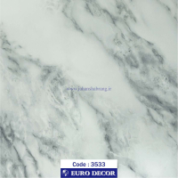 دکوری‏ ‏طرح‏ ‏سنگ‏ مات سفید مرمری رگه مشکی یورودکور ‏‏کد 3533