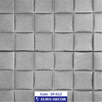 دیوارپوش‏ ‏فومی‏ ‏طرح‏ ‏بلوک‏ ‏مربع‏ ‎نقره‌ای ‎یورو دکور‏ ‎کد ‎DF-612‎