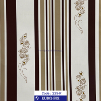 طرح‏ ‏کاغذ‏ ‏دیواری‏ کرم-قهوه ای راه راه یورو فیکس‏ ‏‏کد 139R