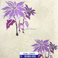 طرح‏ ‏کاغذ‏ ‏دیواری سبز روشن گل بنفش‏ ‏یورو فیکس ‏‏کد ‏316R