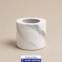 قرنیز دکوری طرح سنگ مات سفید رگه دار  10cm x 25m/ یورودکور