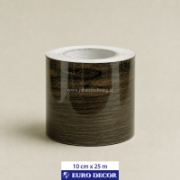 قرنیز دکوری طرح چوب براق قهوه ای تیره  10cm x 25m/ یورودکور