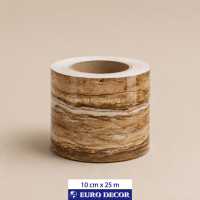 قرنیز دکوری طرح سنگ هایگلاس قهوه ای روشن رگه دار 10cm x 25m/ یورودکور